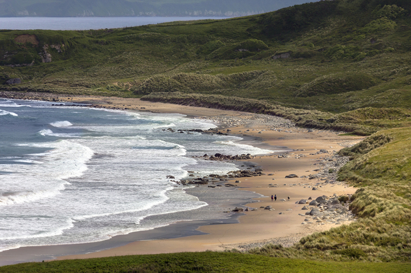 Waves on a beach on the Causeway Coast